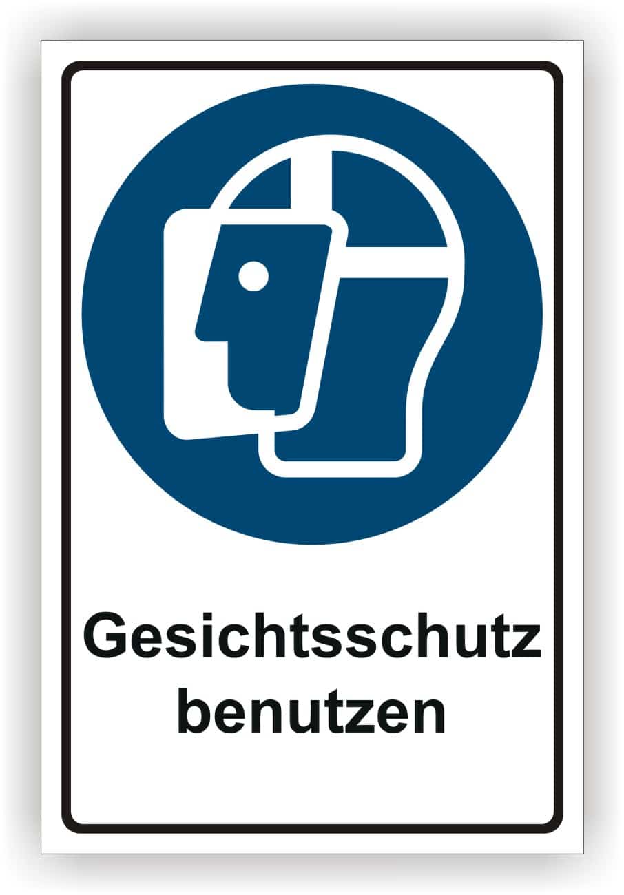 Kombischild Gesichtsschutz benutzen – DIN EN ISO 7010 M013 ASR A1.3
