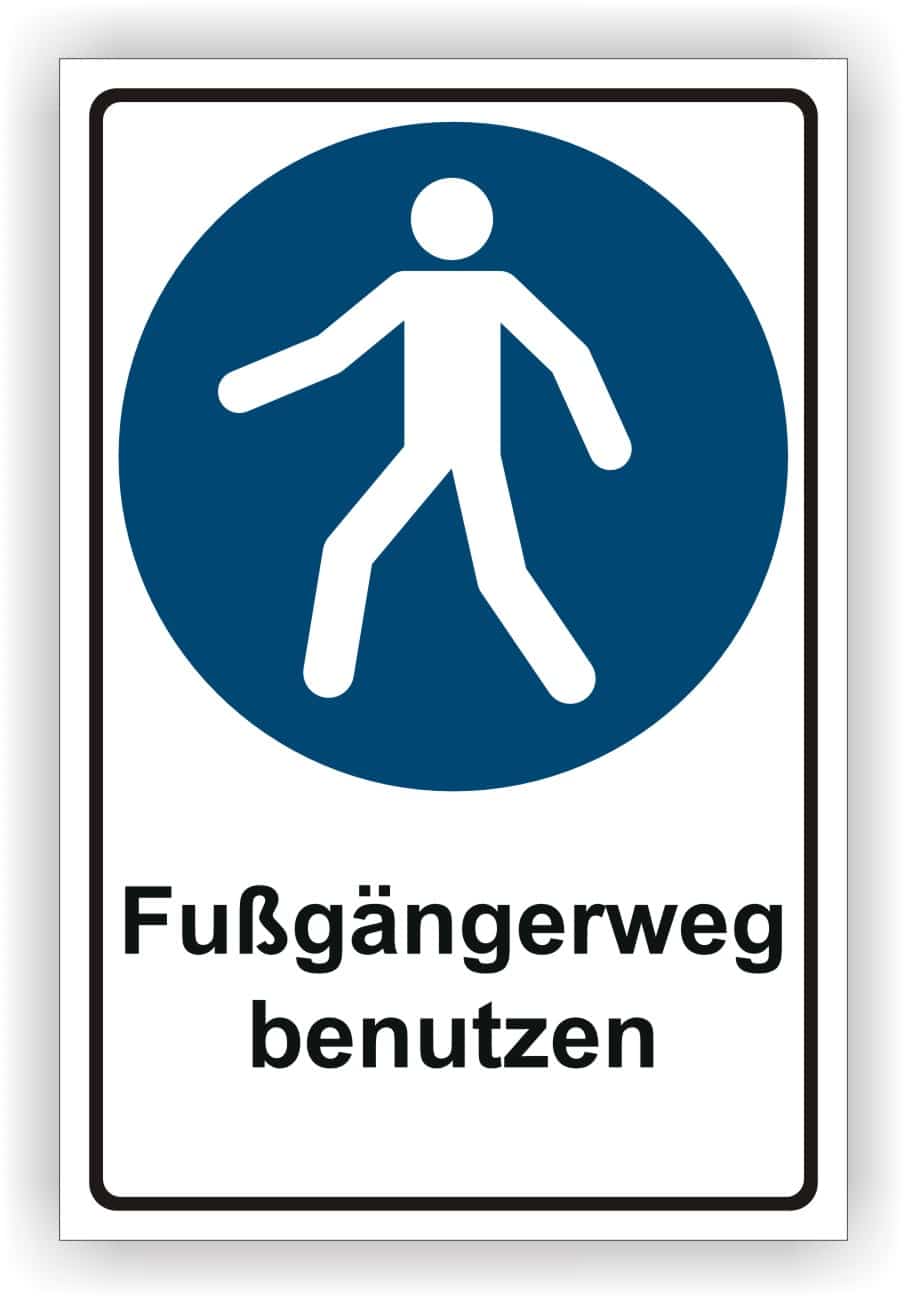Fußgängerweg-Kombischild DIN EN ISO 7010 M024 ASR A1.3