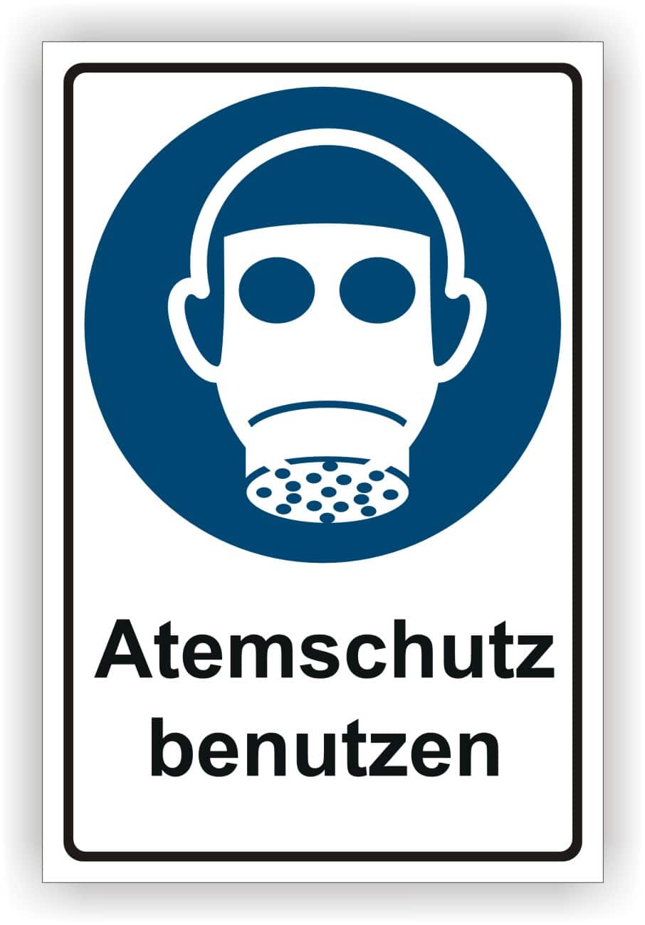 Kombischild Atemschutz benutzen - DIN EN ISO 7010 ASR A1.3 M017 Sicherheitsschild