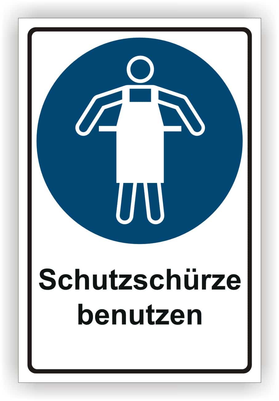 Kombischild Schutzschürze benuten – DIN EN ISO 7010 M026 ASR A1.3