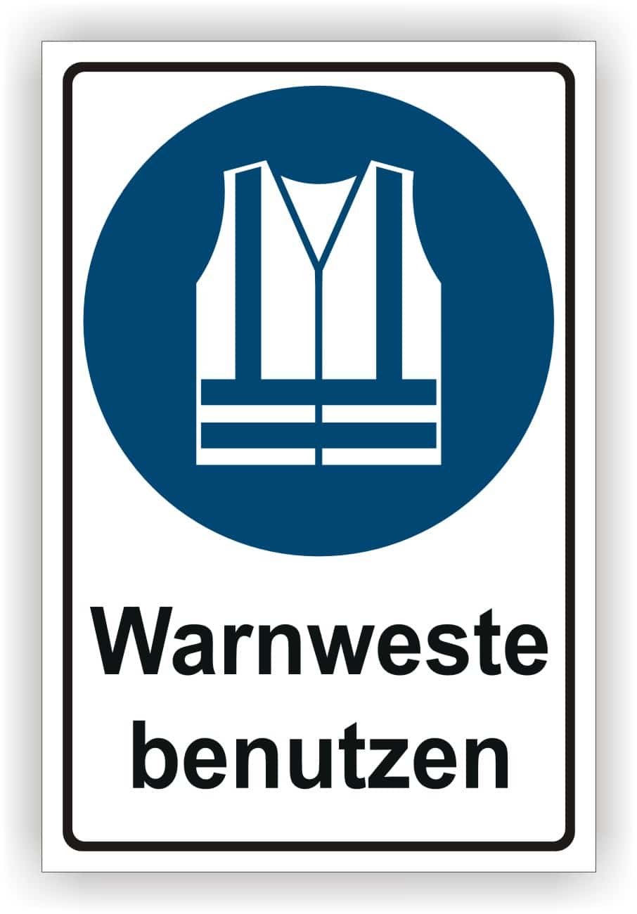 Kombischild Warnweste benutzen DIN EN ISO 7010 M015 ASR A1.3