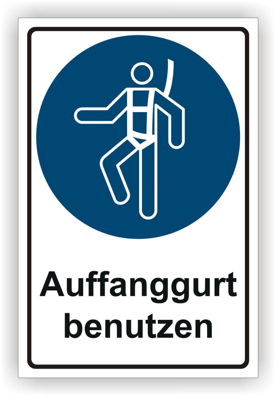Sicherheitsschild Auffanggurt benutzen DIN EN ISO 7010 M018 ASR A1.3