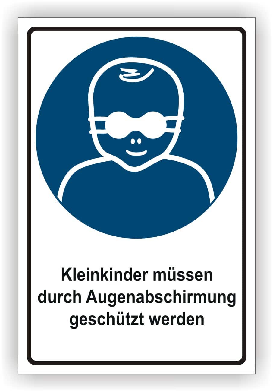 Kombischild Augenabschirmung DIN EN ISO 7010 M025 – Kleinkinderschutz
