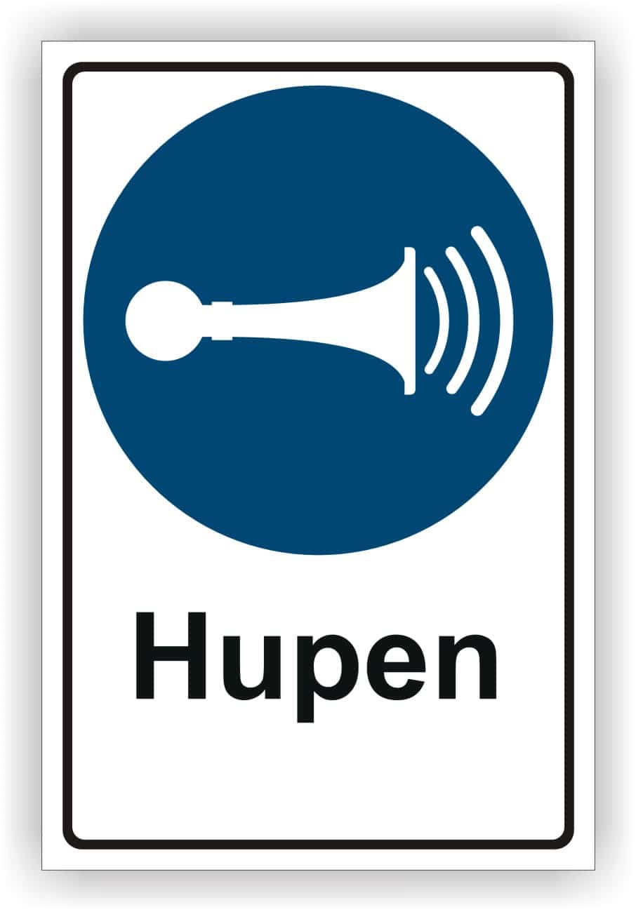 Kombischild Hupen DIN 4844-2 M029 - Aluminium & Folie