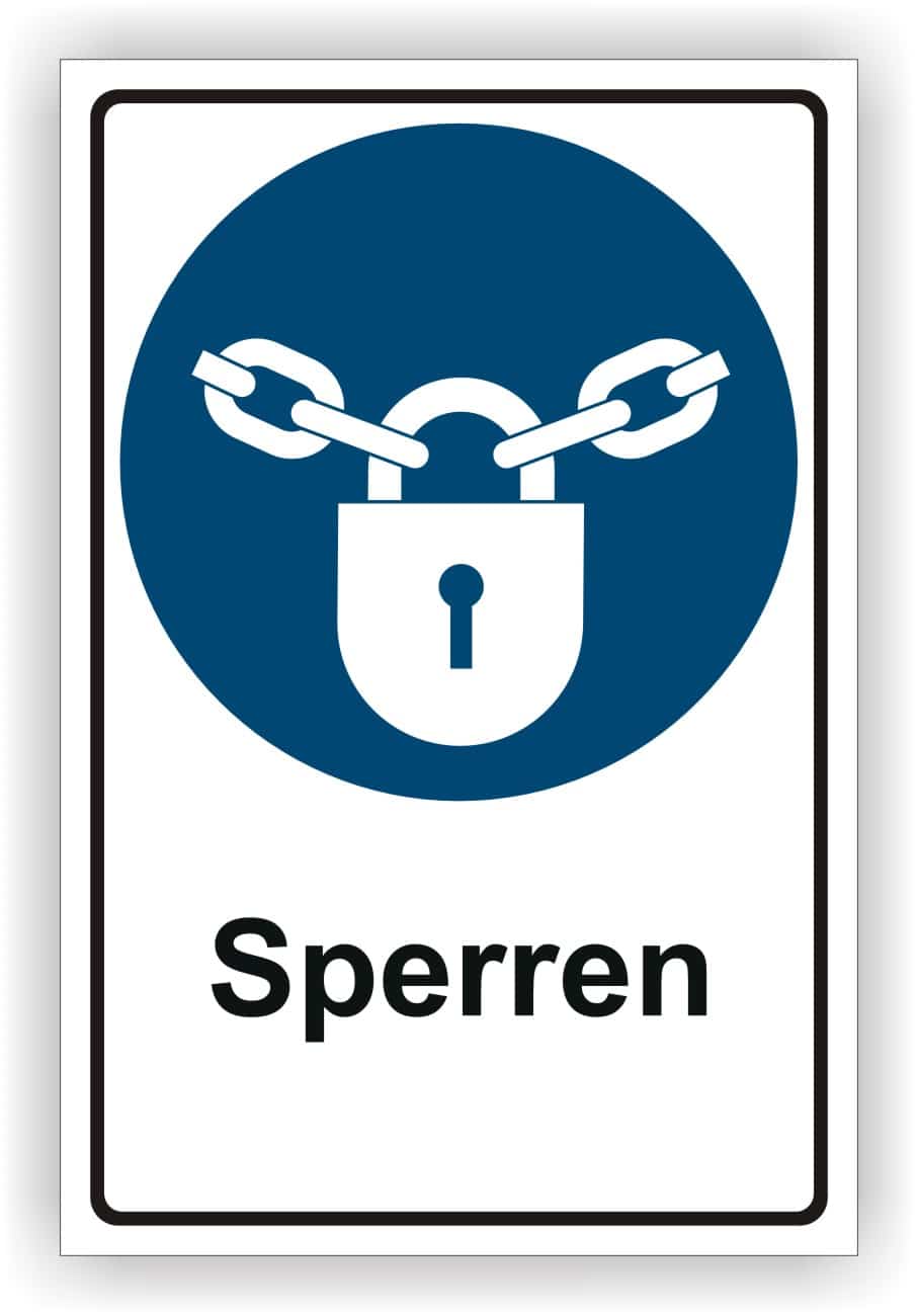 Kombischild Sperrbereich - DIN 4844-2 M028 Sicherheitsschild