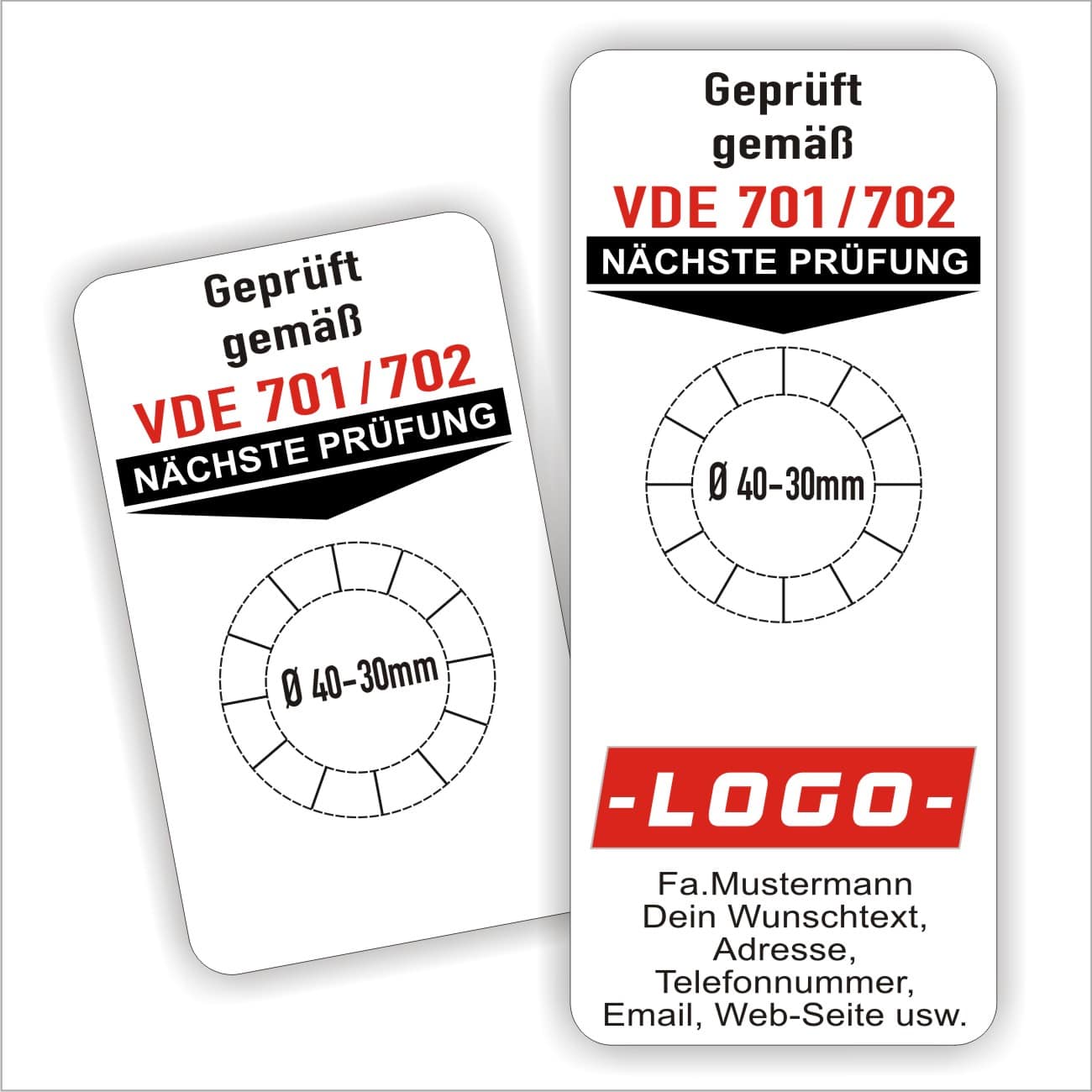 VDE 701/702 Grundplaketten mit individueller Gestaltungsoption