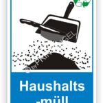 Haushaltsmüll Schild-Aufkleber