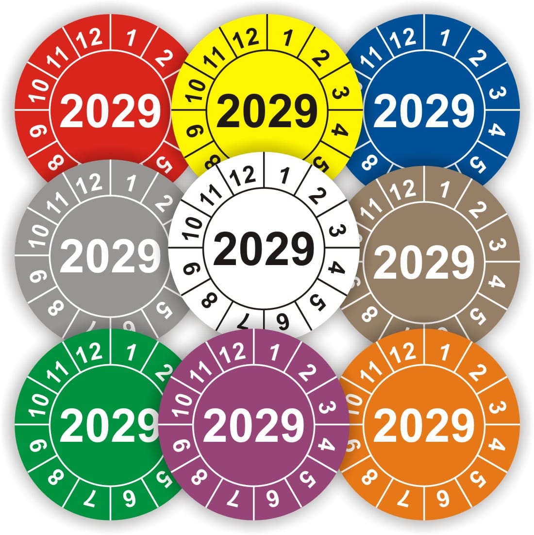 Prüfetiketten Jahresprüfplakette 2029