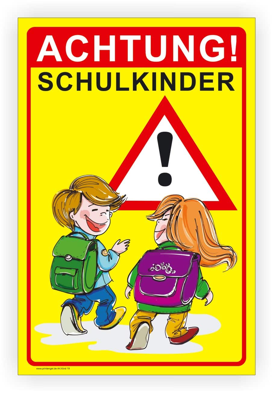 Schulkinder Warnschild Straße – Sicherheitsschild