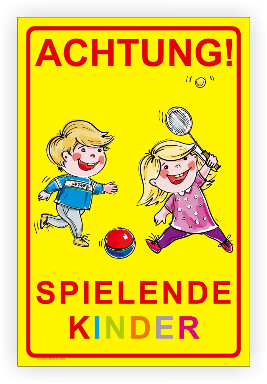 Spielplatz Warnschild Achtung Kinder – Alu & Folie