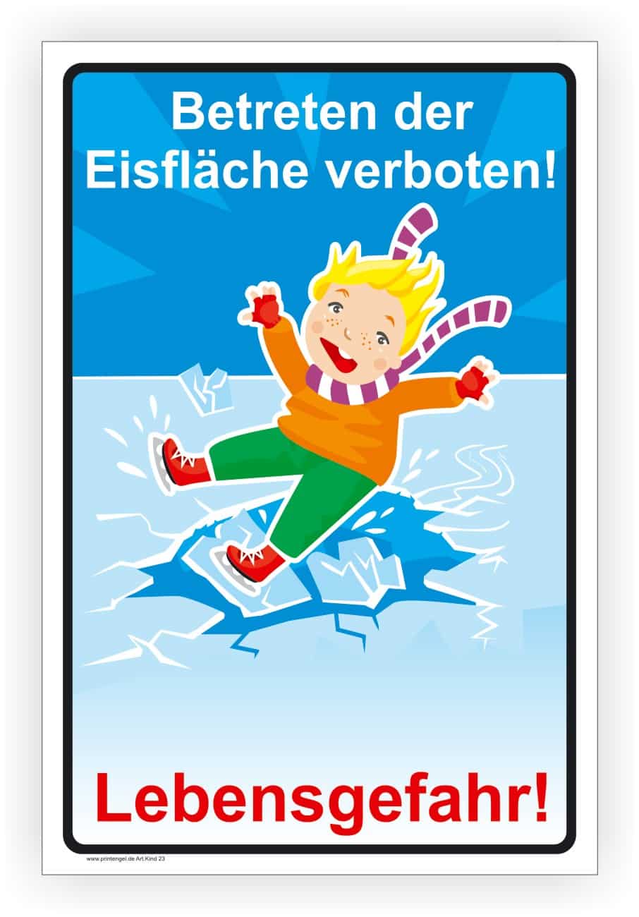 Betreten der Eisfläche verboten Schild – wetterfest
