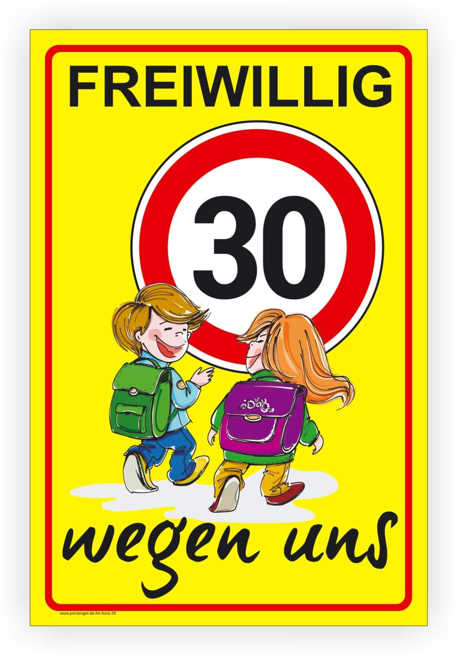 Spielstraße Hinweisschild 30 km/h Kinder Warnschild