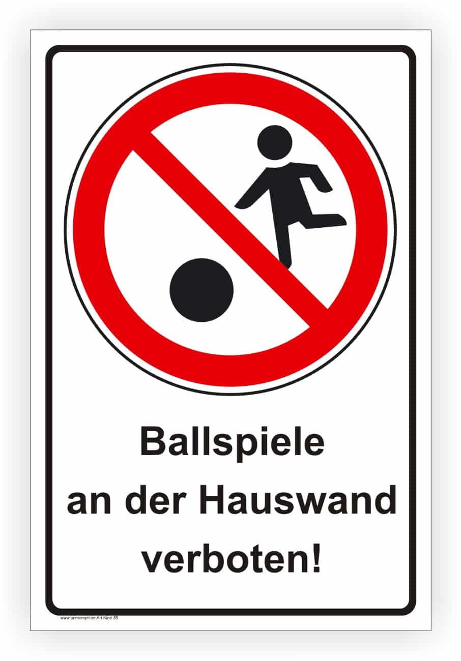 Ballspielen verboten Hinweisschild – wetterfest
