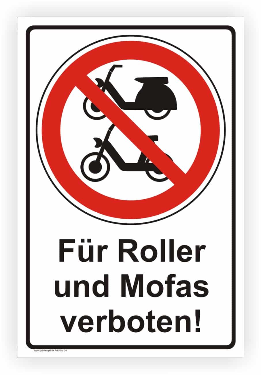 Verbotsschild Mofas Roller nicht erlaubt Verkehrssicherheitszeichen
