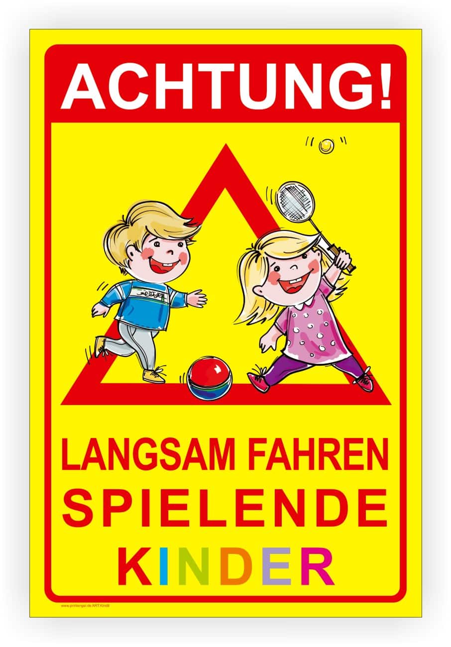 Kinderschild Achtung spielende Kinder Warnschild UV-resistent