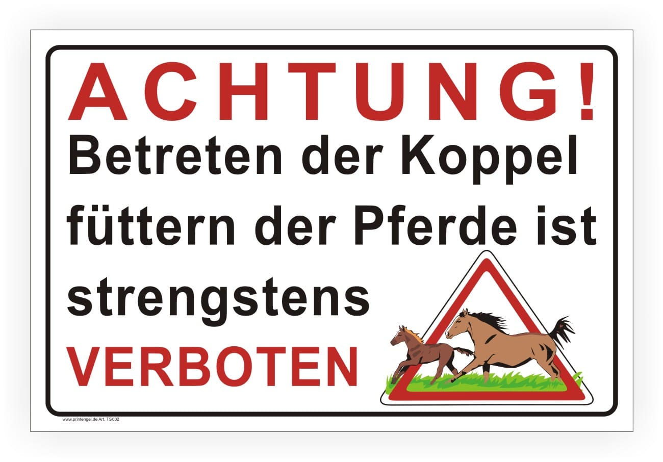 Weideschild Betreten verboten – Hinweisschild für Pferdewiesen und Koppeln