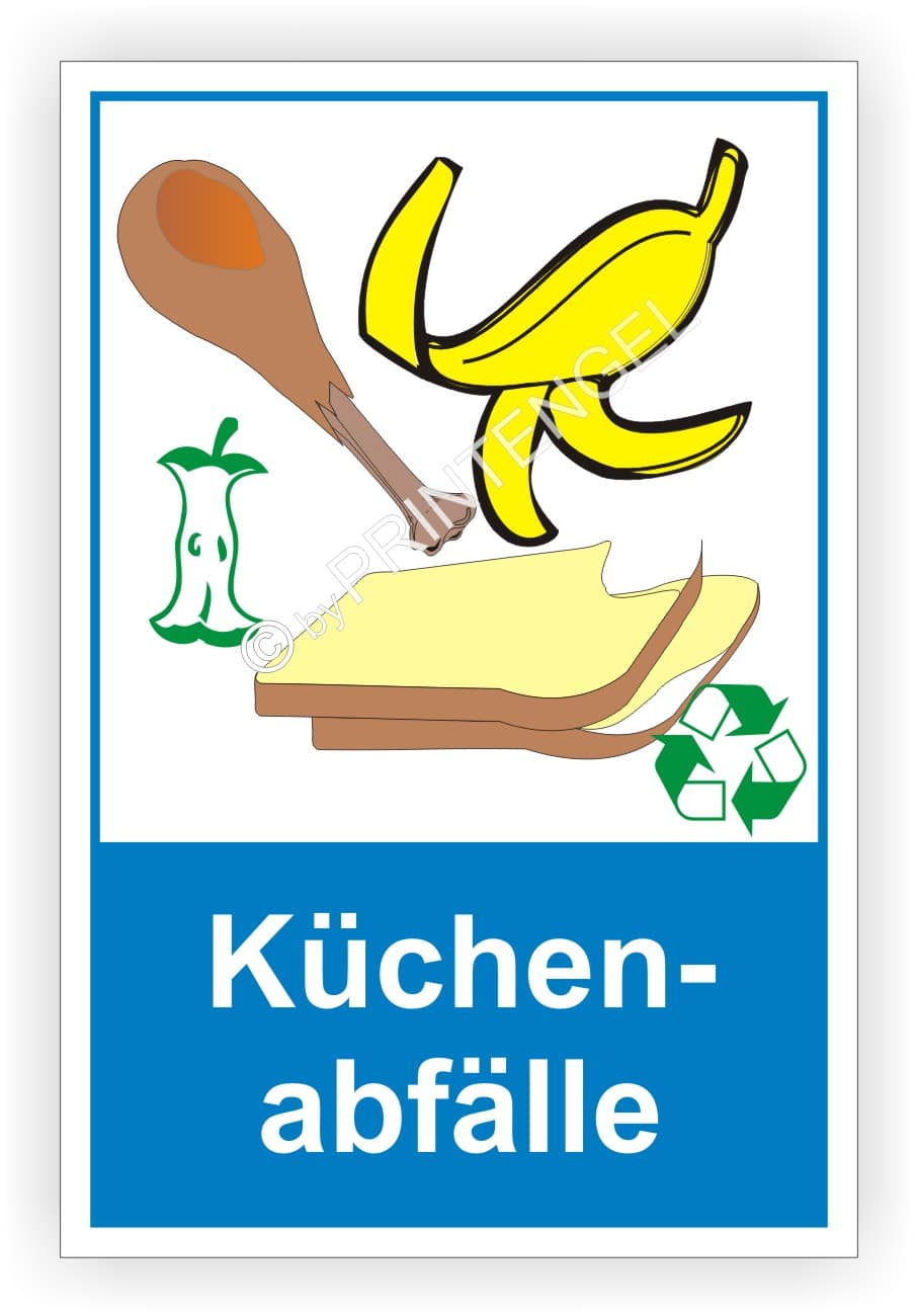 Küchenabfälle Schild-Aufkleber