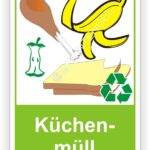 Küchen Müll Behälter Tonne- Container Schilder - Aufkleber