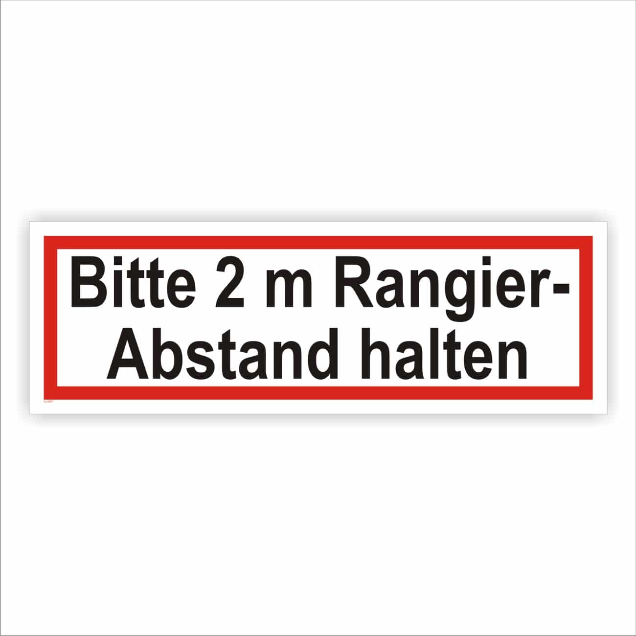Rangierabstand-Hinweisschild 2 Meter - Aufkleber, Magnet oder Alu