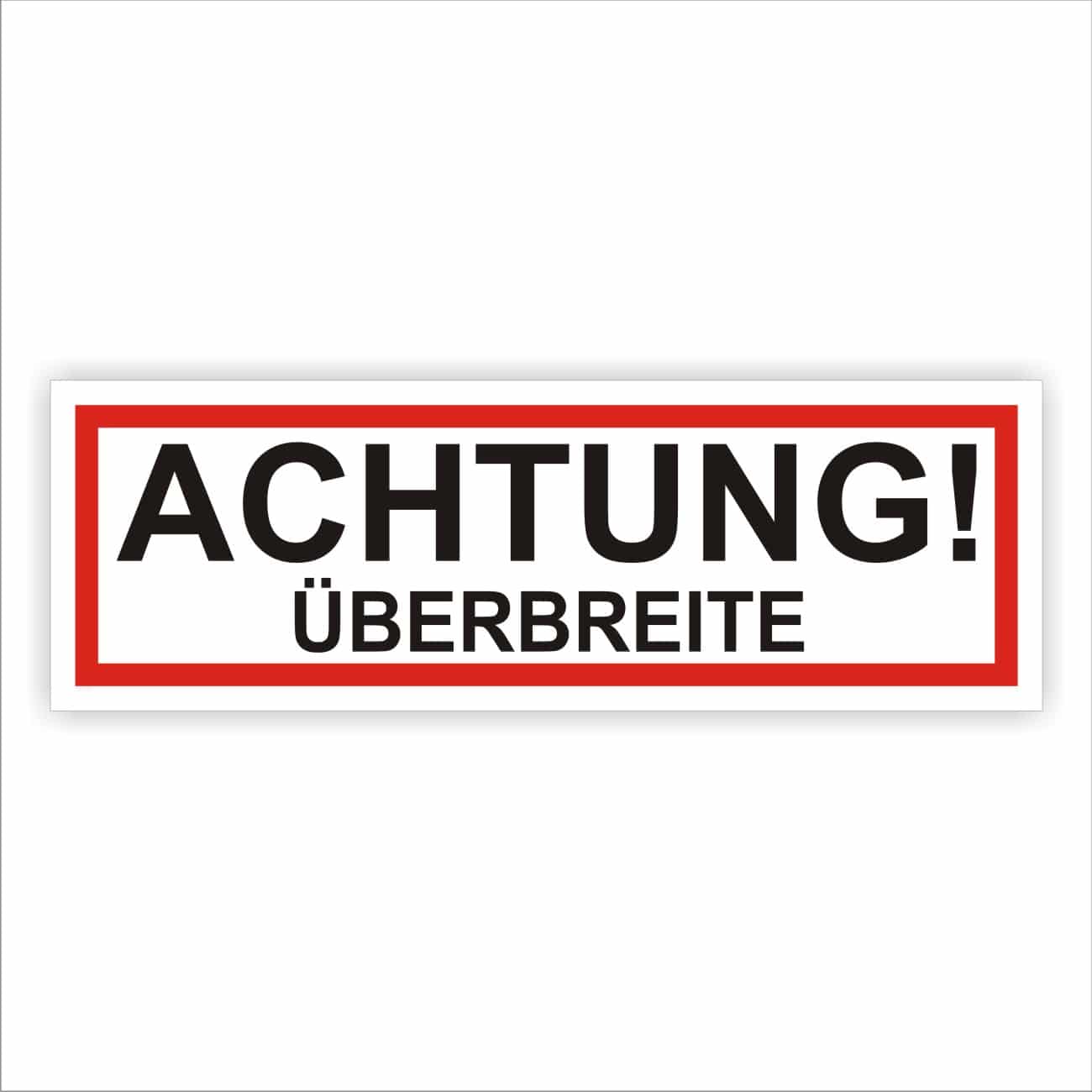 Überlänge-Warnschilder für Fahrzeuge – Aufkleber, Magnet oder Alu