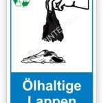 Ölhaltige Lappen Schilder - Aufkleber