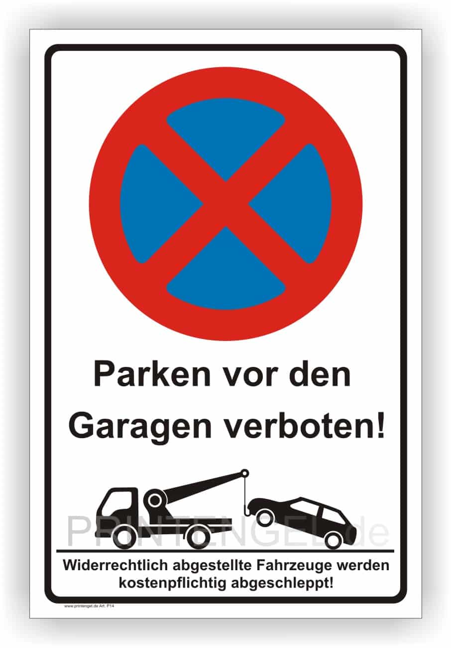 Parkverbot Schild – Garagen-Parkverbot mit UV-Schutz
