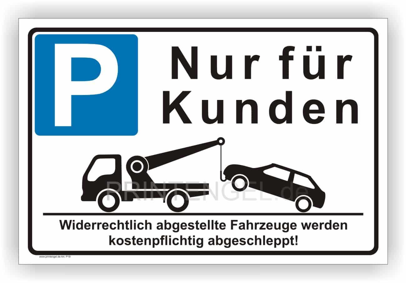 Parkplatz Reservierungsschild Nur für Kunden – Alu & Folie