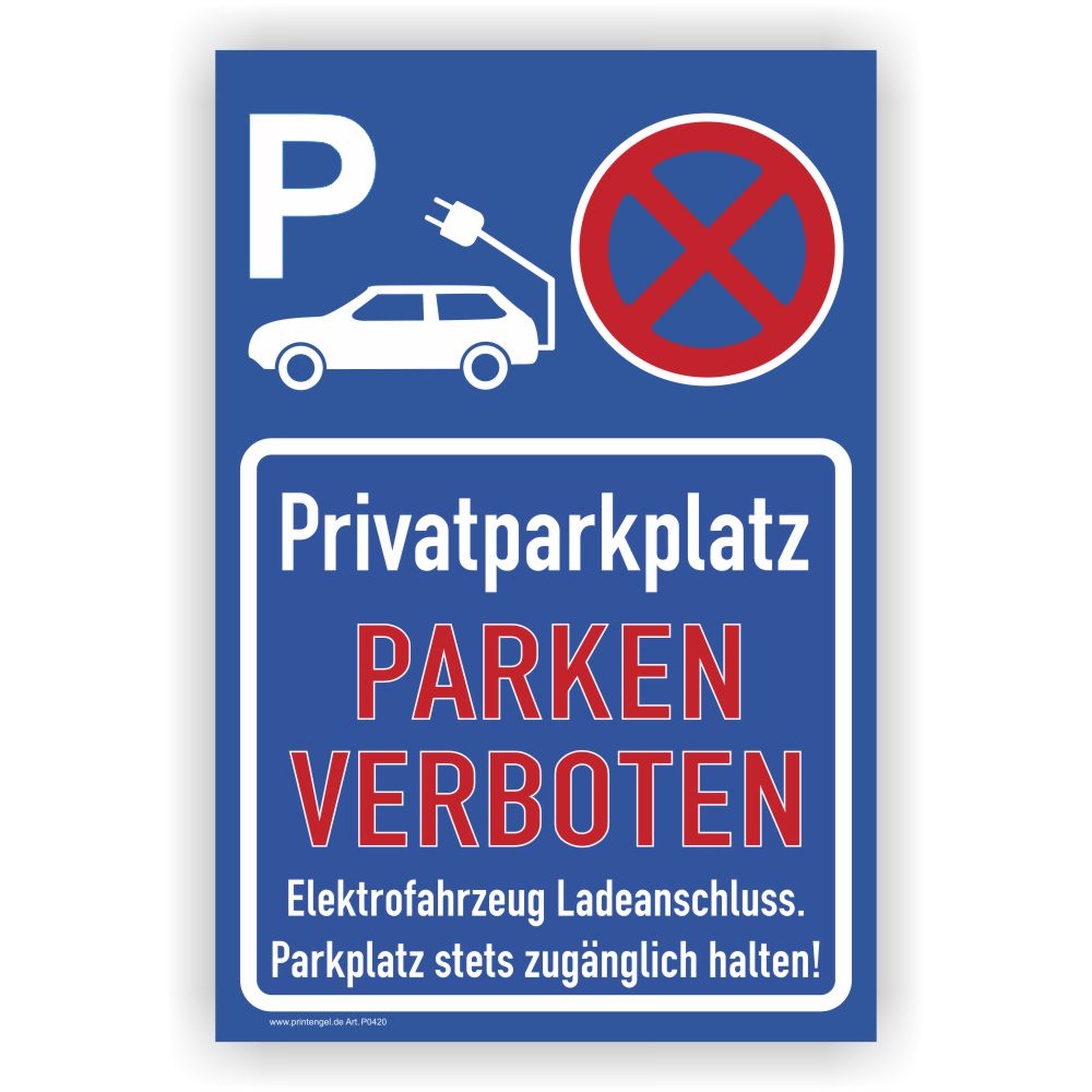 Parkplatz-Schild-Elektrofahrzeug-Ladeanschluss