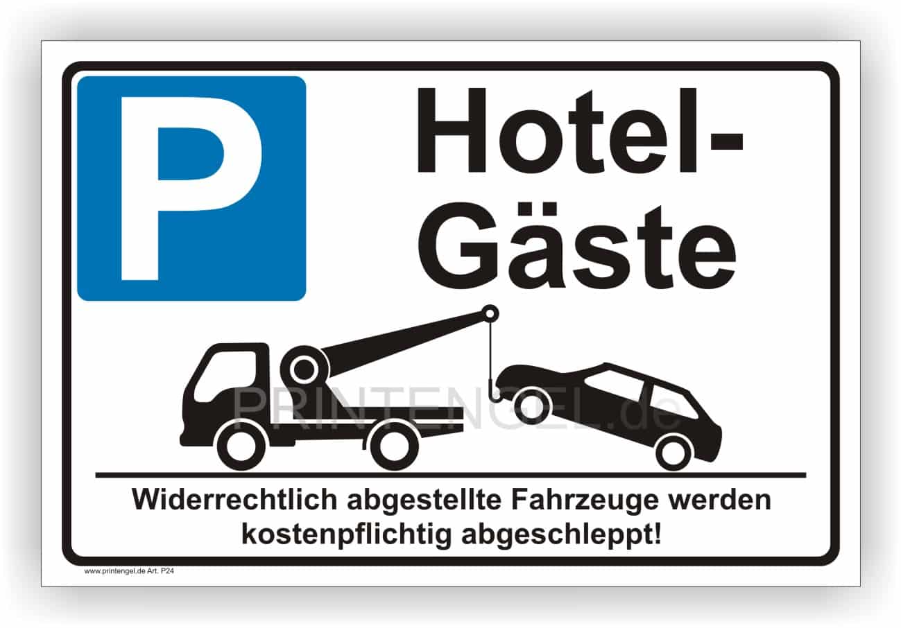 Parkplatz Reservierungsschild Nur für Hotel-Gäste