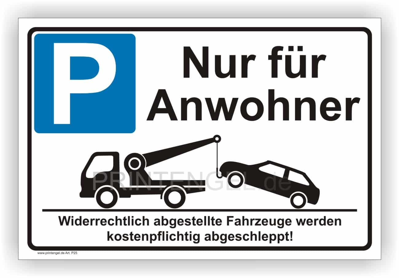Parkplatz-Reservierungsschild Nur für Anwohner