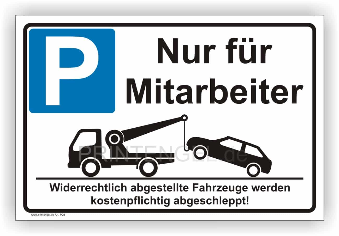 Parkplatzschild Mitarbeiter-Reservierung – Alu & Folie