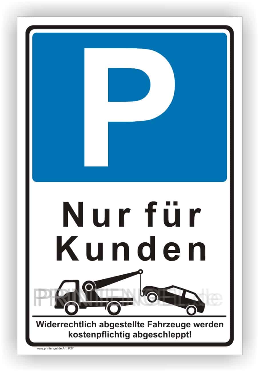 Parkplatzschild Kundenreservierung – Aluminium & Folie