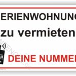 Ferienwohnung zu vermieten schild Wunschdruck