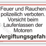 Feuer und Rauchen polizeilich verboten Schild