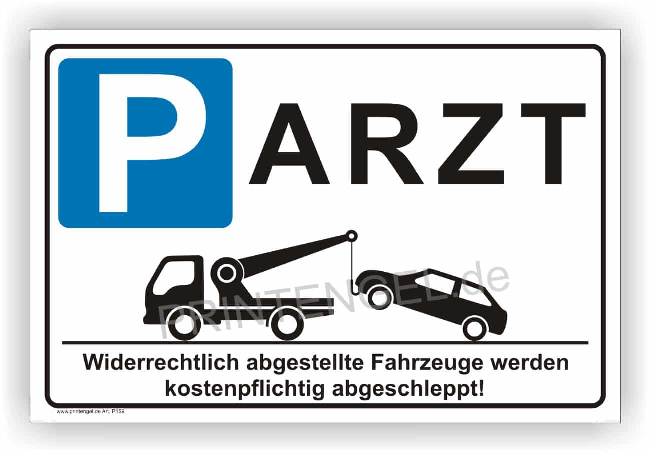 Arztparkplatz Schild – Alu-Verbund oder Folie