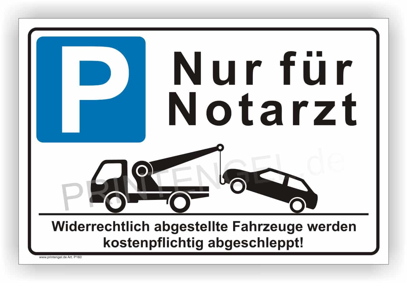 Nur für Notarzt Schild - Aluminium & Folie