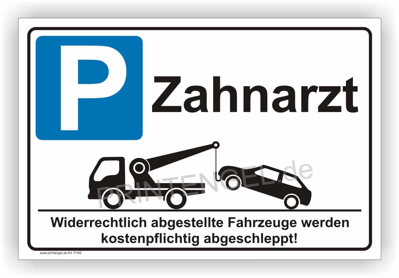 Parkplatz nur für Zahnarzt – Bodenbelag Hinweisschild