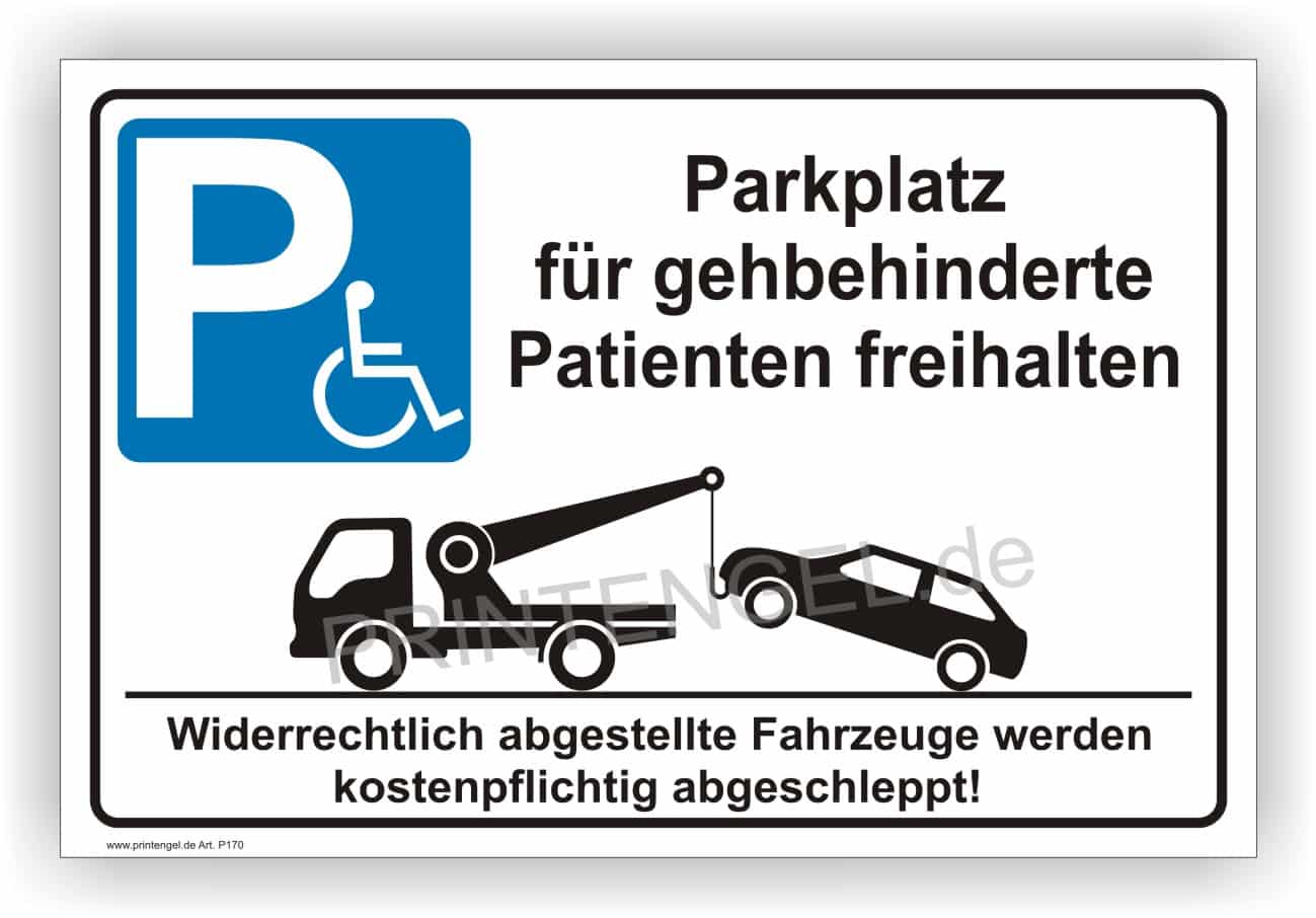 Behindertenparkplatz Reservierungsschild für Privatgelände