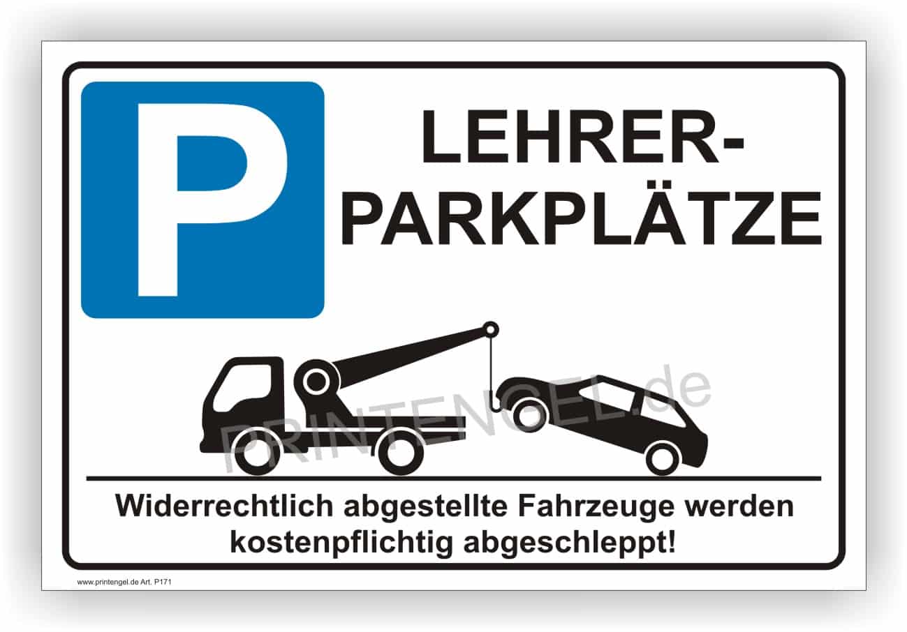 Lehrerparkplätze – Aluminium-Verbundschild mit UV-Schutz