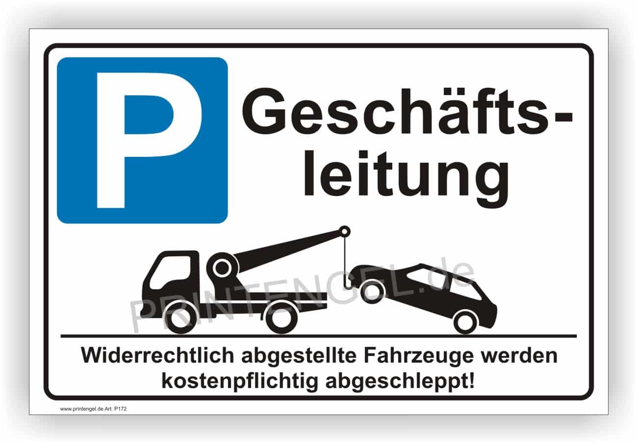 Parkplatzschild Geschäftsleitung – Alu-Verbund & Folie