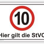 Hier gilt die StVo Schild 10 km/h