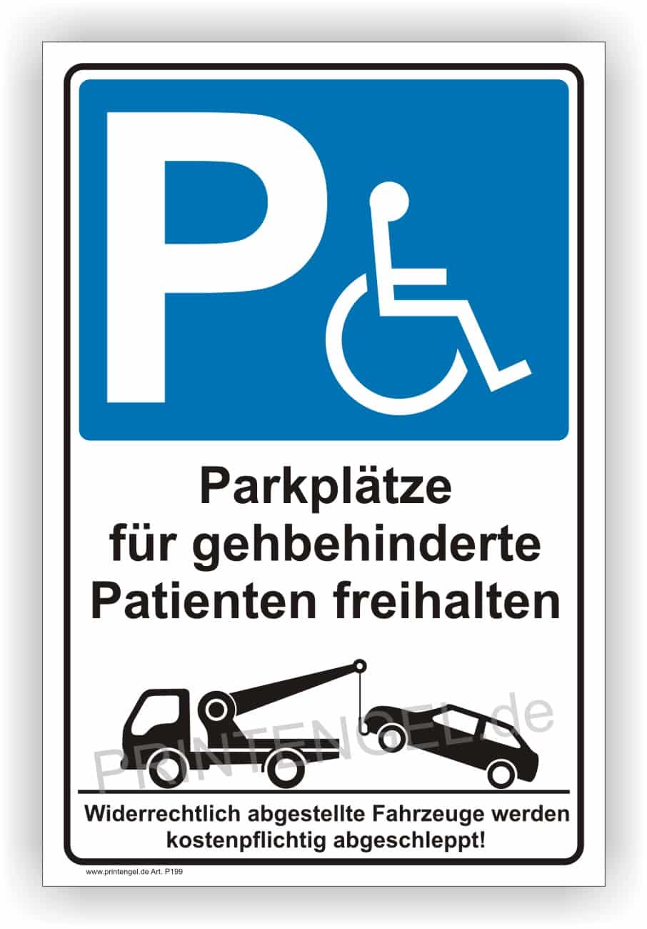 Behindertenparkplatz Kennzeichnungsschild