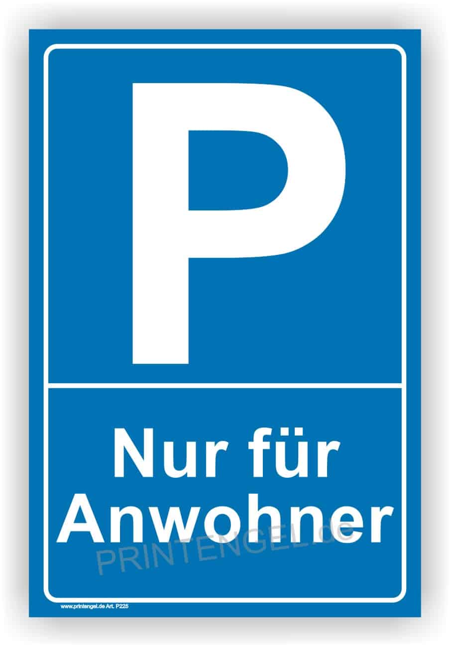 Anwohnerparkplatz Schild wetterfest
