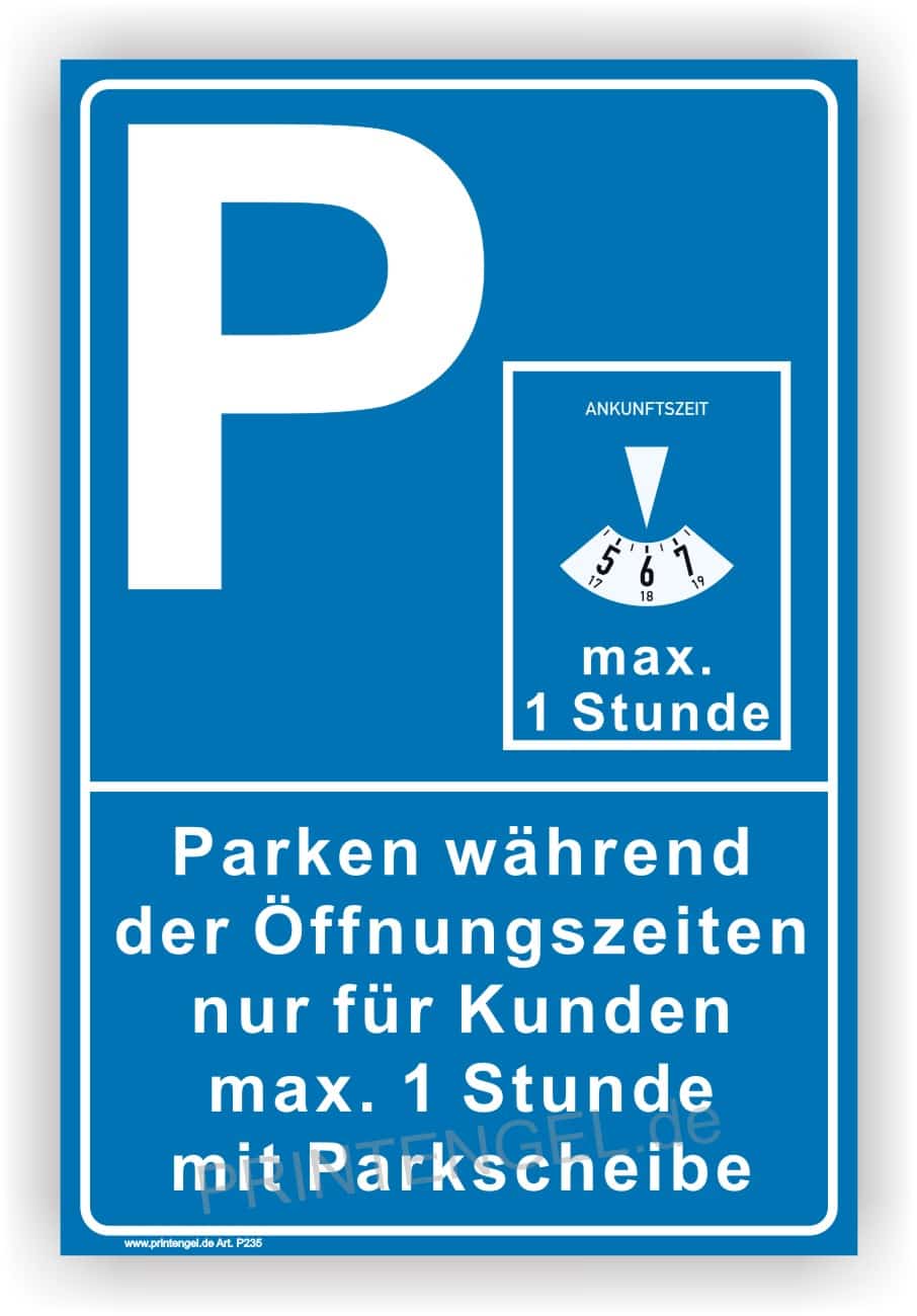 Parkplatzschild für Kunden – Alu-Verbund oder Folie