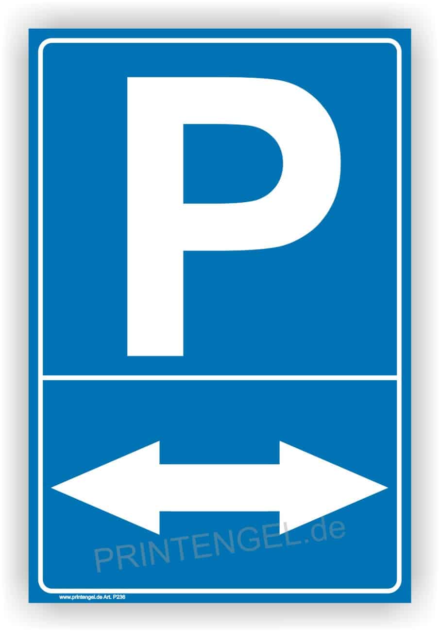 Parksymbol mit Pfeil rechts und links – Alu & Folie