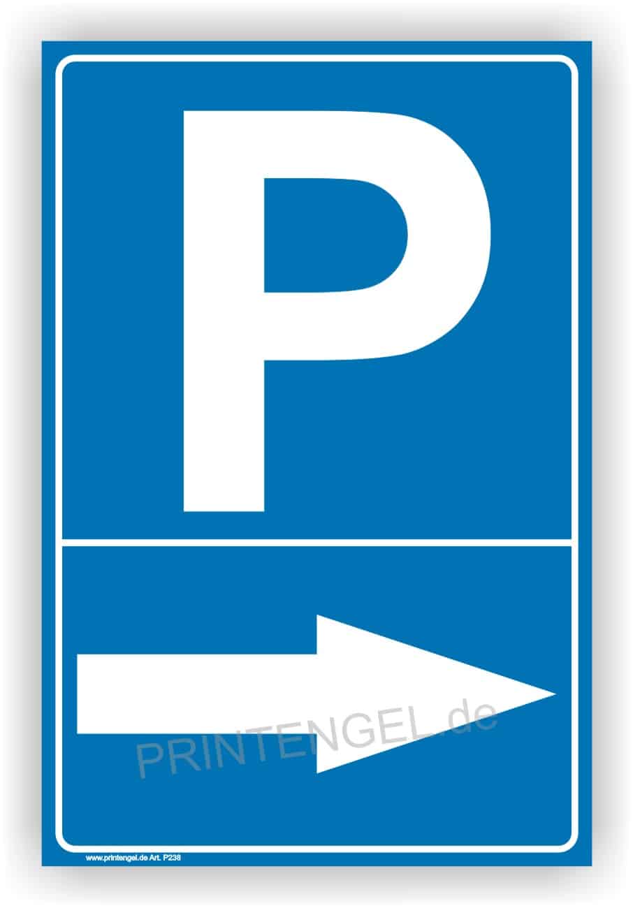 Parksymbol mit Pfeil rechts – Alu-Verbund & Folie