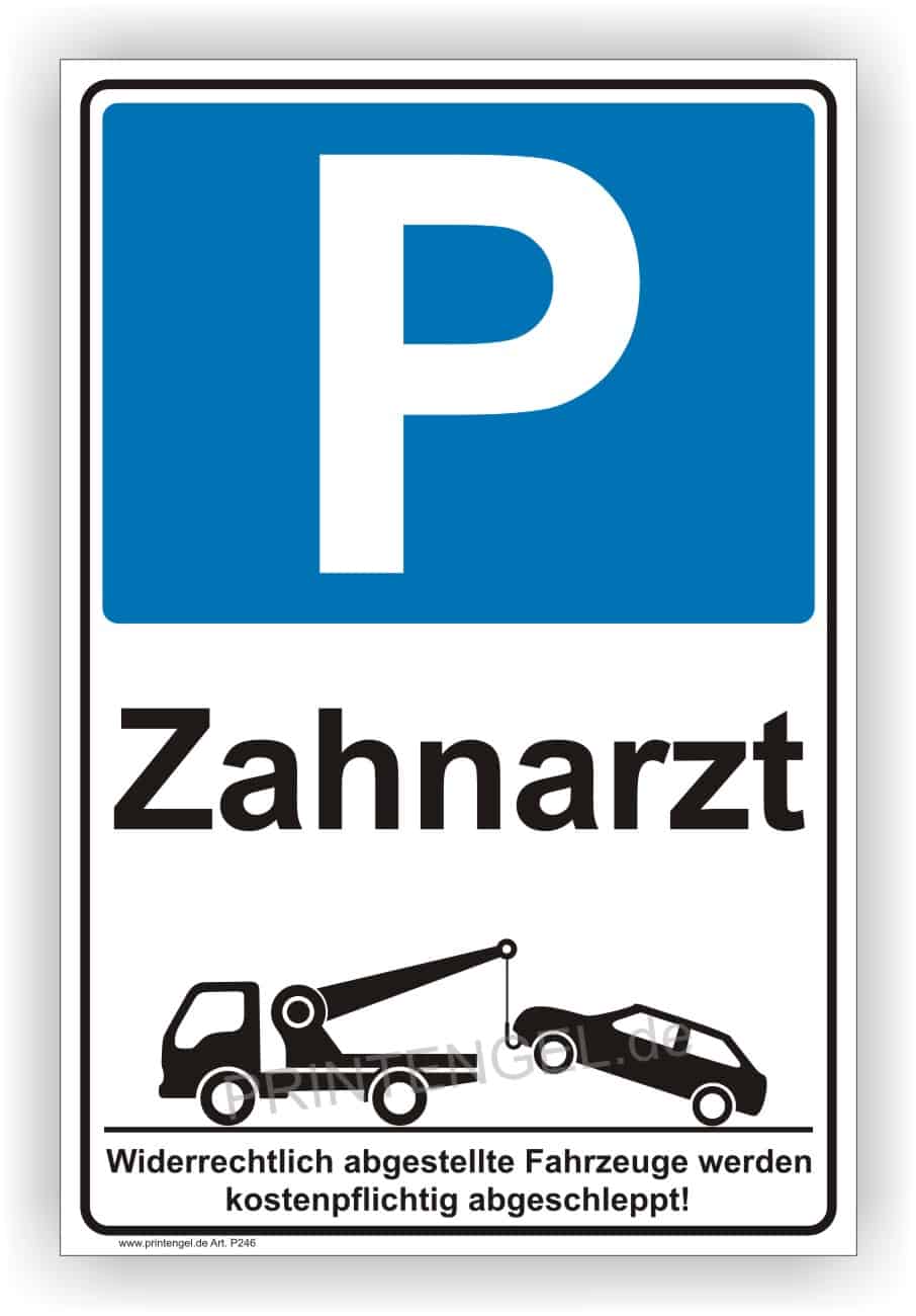 Zahnarzt Praxisschild aus Aluminium oder Folie