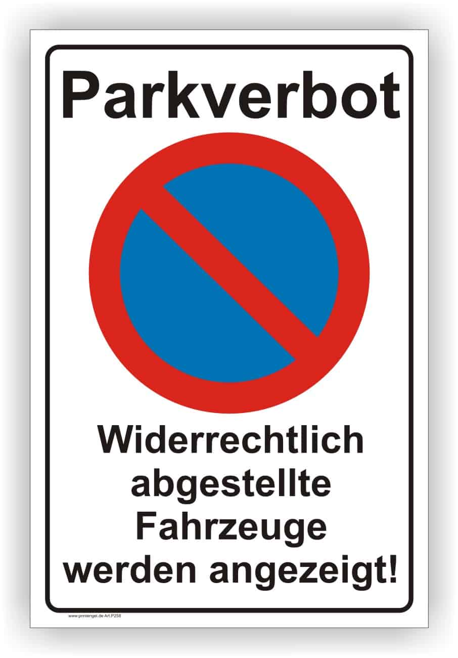 Parkverbot Parkplatzschild