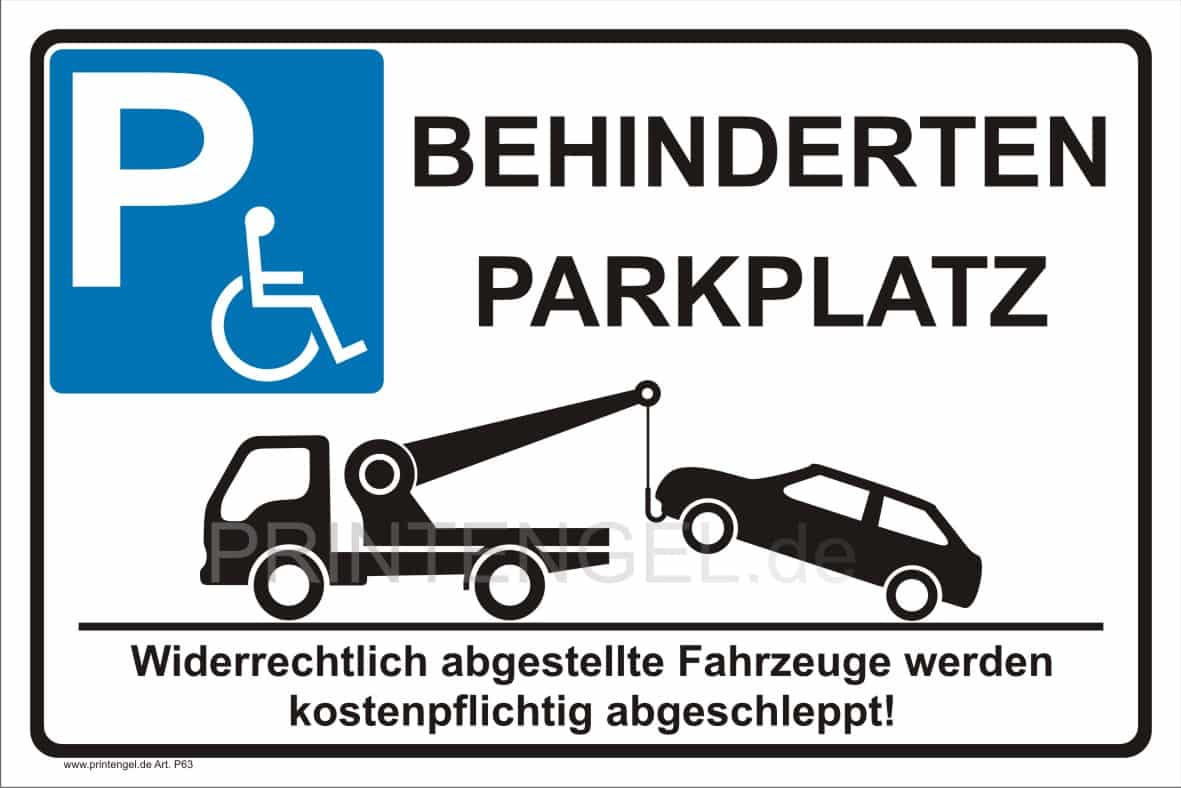 Behinderten-Parkplatzschild für Betriebsgelände und Privatparkplätze