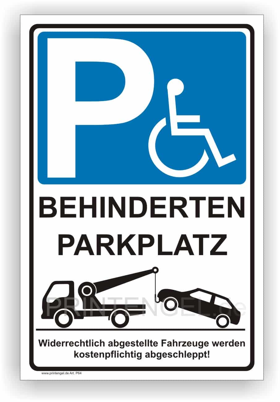 Behindertenparkplatz Kennzeichnungsschild